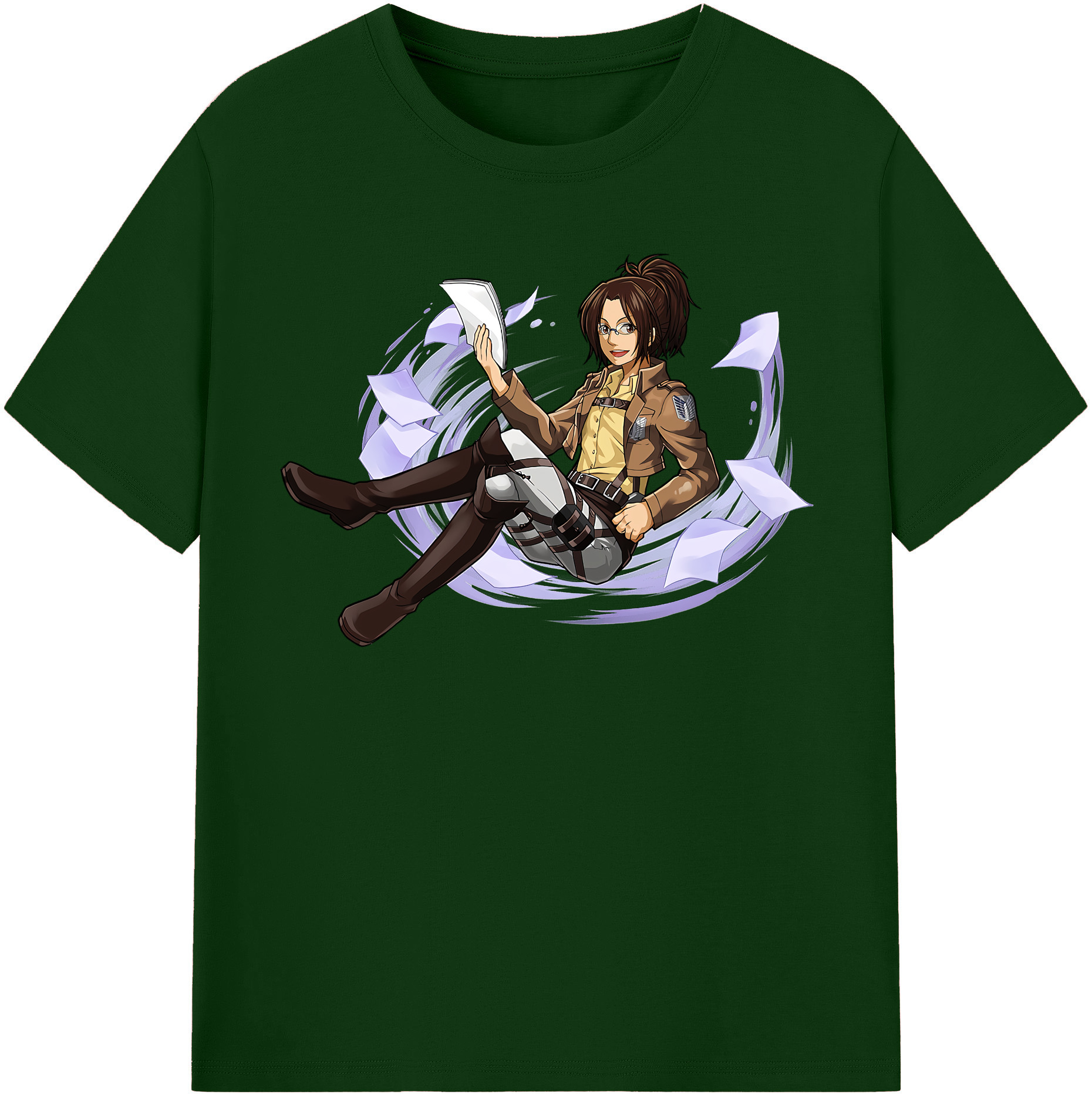 （画像用） 進撃の巨人 ハンジ·ゾエ Attack on Titan Hanji Zoe 綿100％半袖Tシャツ（フロントプリント）